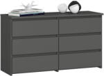 Brius Comoda 6 sertare pal laminat glisiere metalice, 100x35x57 cm, design modern, gri (AK-52851887) Comoda