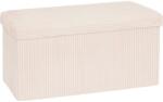 Brius Taburet dublu pliabil Atmosphera Arum din material tip catifea raiat, 76x38x38 cm, ivoire (JJ-207382A)