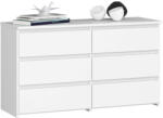 Brius Comoda 6 sertare pal laminat glisiere metalice, 100x35x57 cm, design luminos, alb (AK-12219560) Comoda