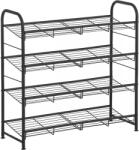 Brius Pantofar 4 rafturi metal polite unghi reglabil stivuibil, 28x69x65 cm, design compact, negru (EZ-LMR067B01) Pantofar