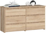 Brius Comoda 6 sertare pal laminat glisiere metalice, 100x35x57 cm, design natural, stejar sonoma (AK-52852495) Comoda