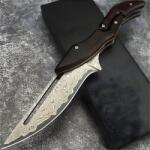 HARAHU ST-38951 damaszk outdoor összecsukható kés - Sötétbarna KP38951