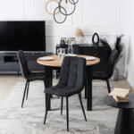  Fekete Szövet Étkezőszék. PERU 2 (ME-ME-PERU2-CZ-T-K)