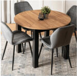  Bővíthető Étkezőasztal Kézműves Tölgy/Fekete Színben. JAMES 103-223 cm (ME-W-JAMES-DC-CZ-S)