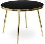  Fekete Márvány/Arany Színű Étkezőasztal. TINGA 100 cm (ME-ME-TINGA-CZ-S)