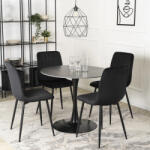  Fekete Márványhatású Kerek Étkezőasztal. SANDER 90 cm (ME-ME-SANDER-CZ-S)