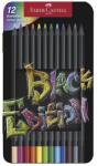 Faber-Castell Színes ceruza FABER-CASTELL Black Edition háromszögletű fekete testű fémdobozos 12 darabos (FC116413) - fotoland
