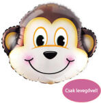 PartyPal Mosolygó majom fej, fólia lufi, 33x24 cm