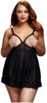 Baci Plus Size - nyitott, pöttyös babydoll - fekete (XL-XXL) (92705900005) - bujaalmok