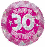 Conver 30. Évszámos lufi, hologramos pink fólia, happy b