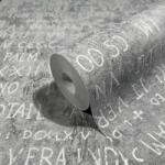 NOVAMUR Betűmintás szürke színű vlies tapéta Jackie 6824-40 6824-40 (6824-40)