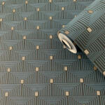 GALERIE Geometriai mintás zöld színárnyalatú vlies tapéta Boutique/Galerie F-PL3005 F-PL3005 (F-PL3005)