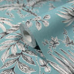 NOVAMUR Levélmintás kék színű vlies tapéta Jackie 6818-40 6818-40 (6818-40)