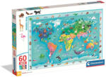 Clementoni Térkép Wildlife 60 db-os maxi puzzle Clementoni (26072)