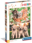 Clementoni Állatos Brothers in Fur 2x60 db-os puzzle Clementoni (24820)