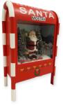  Karácsonyi dekorációs postaláda Mikulás figurával, LED fénnyel és zenével - 20x12x33 cm (1242556)