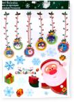  Mikulásos karácsonyi ablakmatrica gömbökkel és irizáló csillámmal 30x38cm (1243398)