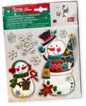  Karácsonyi matrica hóember apával és gyermekkel 18x23cm (1245103)