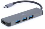 Gembird USB hub Gembird USB-C 2v1 multiport hub + HDMI