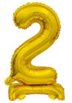  Arany B&C Gold mini 2-es szám fólia lufi talppal 38 cm