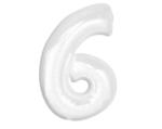  Fehér B&C White 6-os szám fólia lufi 92 cm