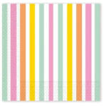  Színes Pastel Stripes szalvéta 20 db-os 33x33 cm FSC