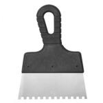SIBRTEH 150mm 4x4mm fogazott spatulya rozsdamentes, műanyag nyéllel (85455)