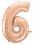  Rose Gold 6-os szám fólia lufi 92 cm