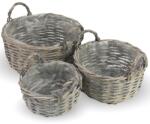  Kerek vessző fonott füles tál 3db/szett 12/#