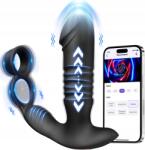  Prosztata masszírozó applikációval Dupla péniszgyűrű 7 behelyezés (wibrujacy masazer prostaty)