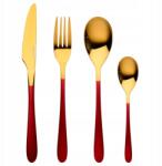 Bergner Rozsdamentes acél evőeszköz készlet 16 db Lisboa piros (BG-45148-RD)