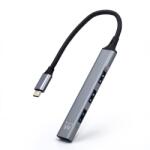 Ewent Hub USB C Ewent EW1145, hub de date ultra subtire cu 4 porturi cu 3 porturi USB A 2.0, 1 port USB A 3.2, hub subtire de tip A pentru Macbook Pro/Air, laptop, PS5/PS4 si Mac OS, Windows, Android Alumin