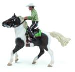 Rase de Cai si Ponei PAPO FIGURINA COWBOY SI CALUL SAU (Papo51573) Figurina