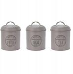 Excellent Élelmiszerdoboz kávé, tea és cukor 3 db-os szürke szett (KO-C80653730seda)