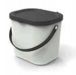 Rotho Szerves hulladéktároló, 6 l, fedél, praktikus fogantyú, fehér/fekete (1030301023)