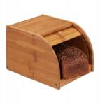 Relaxdays kenyértartó, bambusz, 16.5×40×27cm, görgős fedél, rusztikus stílus (10024208)