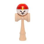 Flippy Jucarie Interactiva Kendama Rege, Original Super Sticky din Lemn - 18 CM , Joc de Indemanare pentru Copii si Adulti, Model - STICKY- 04 - Bicolor cu Maner Maro, Rosu Alb (teo-163831)