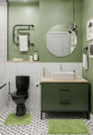 Set Baie Set 2 Covorase Baie, Antiderapante, Flora Verde 2510 (8680318025005) Covor baie