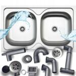 SINK Quality Kétrekeszes Mosogató Acél Mosogató 79x50 Rozsdamentes Kézi Szifon 2in1 (AS114)