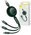 Baseus Cablu USB 3-în-1 micro-USB/USB-C/Lightning 66W/2A 1.1m Verde