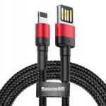 Baseus Cablu USB Lightning reversibil 2.4A 1m negru/roșu