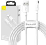 Baseus cablu micro USB la USB, 2.1A, 1.5m, 2 bucăți, alb