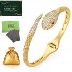 Golden Celebrity Eredeti Női Karkötő Venom Royale Sebészeti Acél Kövekkel (bransoletka wąż kobra złota pozłacana sztywna)