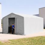 TOOLPORT Ponyva csarnok, 5x8m, PVC ponyva, szürke, statikai megerősítés nélkül Ponyva raktár - (79880)