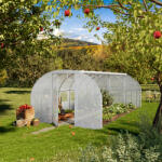 TOOLPORT Fóliás melegház, 3x6m, PE ponyva, fehér Fólia sátor - (8997)