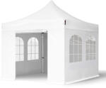 TOOLPORT Összecsukható pavilon, Aluminium, 3x3m, 4 oldalpanellel együtt, fehér Pavilon sátor, Piaci sátor, Pop up sátor - (600135)