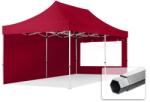 TOOLPORT Összecsukható pavilon, Aluminium, 3x6m, 2 oldalpanellel együtt, piros Pavilon sátor, Piaci sátor, Pop up sátor - (600235)