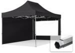 TOOLPORT Összecsukható pavilon, Aluminium, 3x4, 5m, 2 oldalpanellel együtt, fekete Pavilon sátor, Piaci sátor, Pop up sátor - (600213)