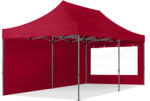 TOOLPORT Összecsukható pavilon, acél, 3x6m, 2 oldalpanellel együtt, piros Pavilon sátor, Piaci sátor, Pop up sátor - (600080)