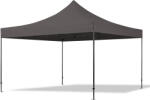 TOOLPORT Összecsukható pavilon, acél, 4x4m, oldalpanelek nélkül, sötétszürke Pavilon sátor, Piaci sátor, Pop up sátor - (600099)